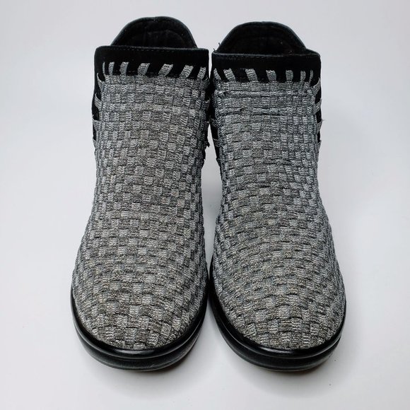 Steven by Steve Madden Enda Women’s Cross Knit Metallic Silver & Black Booties 8 - Picture 3 of 10
